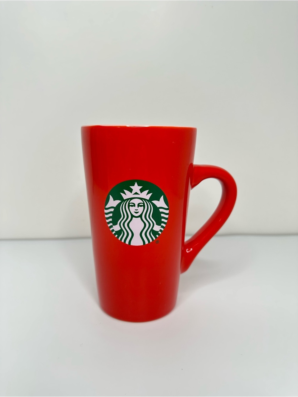 Starbucks 2024 Red Holiday Ceramic Mug 16 oz Green Siren Logo Pink Interior